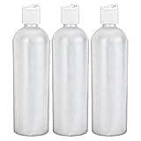 Moyo Natural Labs BPA FREE 16 OZ HDPE BOTTLE Commercial Grade 16 Oz Containers White Disc Cap Hdpe Bottles Made in USA 473ml 16 OZ White Translucent Pack of 3