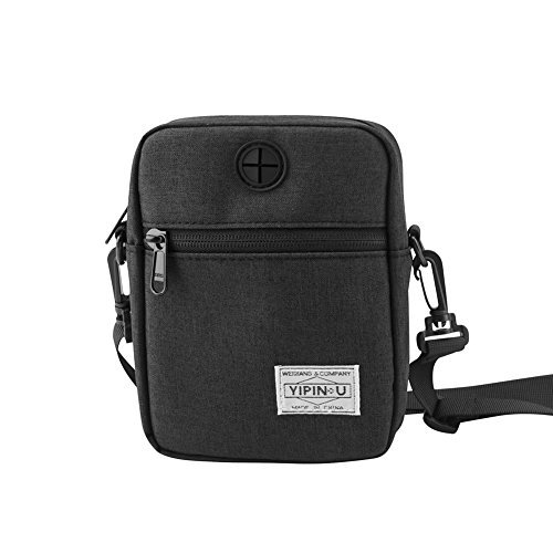 Outdoor Sports Waist Bag,Multi-function Waterproof Collection Hanging Neck Mobile Phone Pack Sports Casual Belt Zero Wallet Travel Document Hang Bag Men and Women General (Black, Small)