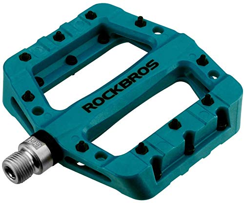 ROCKBROS Bike Pedals Nylon Fiber 9/16" Cycling Wide Platform Flat Bicycle Pedals for Road Cycling Bike 3 Bearings Pedals Antiskid Waterproof Dustproof