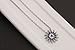 Sun Shape Special Design Turkish Evil Eye Handmade 925 Sterling Silver Round Cut Sapphire White Topaz Rhodium Necklace