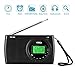 Yorek Portable AM/FM Shortwave Radio with Sleep Timer and Alarm Clock Function, Battery Operated Radios, 12/24H Time Display LCD Backlight, Earphone Included