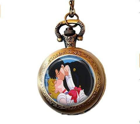 bab Baby Sailor Moon & Tuxedo Mask Kiss - Reloj de Bolsillo con Collar: Amazon.es: Hogar