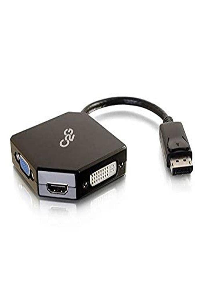 C2G DisplayPort to HDMI, VGA, or DVI Adapter Converter - VGA and DVI Deliver Full HD 1080p - HDMI Delivers Ultra HD 4K 30Hz