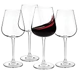 Set of 4 Crystal Red Wine Glasses 450ml (15.2 oz.) - Lead-Free Glass