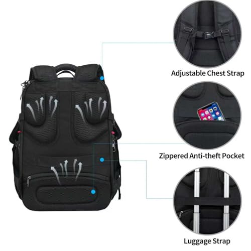 KROSER Travel Laptop Backpack Heavy Duty Computer Backpack with Hard Shell Saferoom RFID Pockets Water-Repellent Business College Daypack Stylish School Laptop Bag for Men/Women