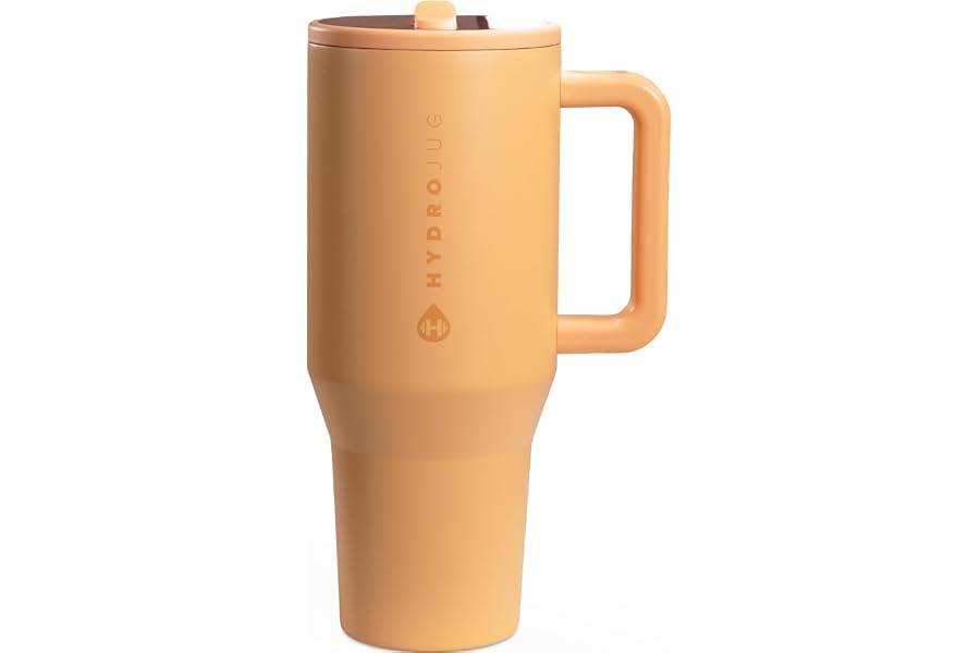 HydroJug Traveler - 40 oz Water Bottle with Handle & Flip Straw - Fits in Cup Holder, Leak Resistant Tumbler-Reusable Insulat Book