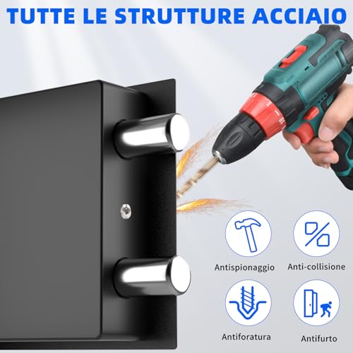 6.6L Safe for Home, Anti-Theft Electronic Safe with 2 Keys, Safe Waterproof, Digital Security Box for Valuables such as Money Guns and Cash