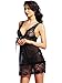 Amoretu Women's Sexy Lingerie Lace Babydoll Nightwear G-string Set