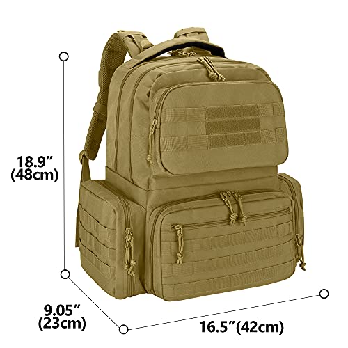 DSLEAF Tactical Pistol Backpack Holds Up to 6 Handguns, Gun Range