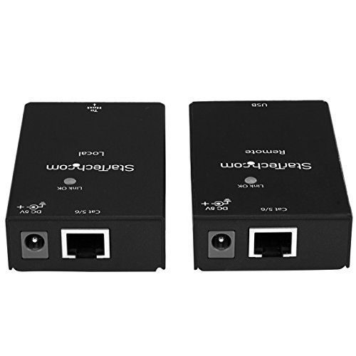 StarTech.com 1 Port USB 2.0 Over Cat5 or Cat6 Extender Kit - 165'(50m) - USB Extender - USB to Ethernet Extender Components USB2001EXTV