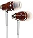 Symphonized NRG Premium Genuine Wood in-Ear Noise-isolating Earbuds Headphones, Earphones with Microphone and Nylon Cable (White) primary