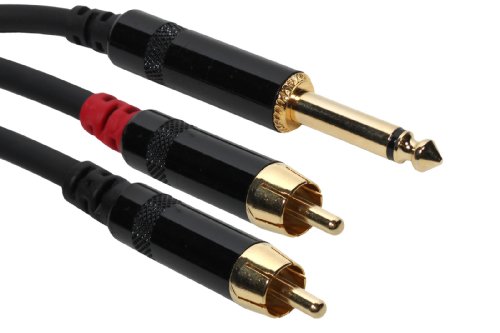 Elite Core Superflex Gold Sfp-Y05Rq Two Rca To Ts Y Patch Cable, 5-Feet