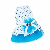 Pet Dog Dress,SJINC(TM) 2015 Romantic, Lovely, Puppy Dog, Princess, Tutu, Dress (L, Blue)
