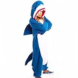 HKSNG Blue Shark Adults Animal Kigurumi Cosplay Costume Pajamas Onesies(Medium)