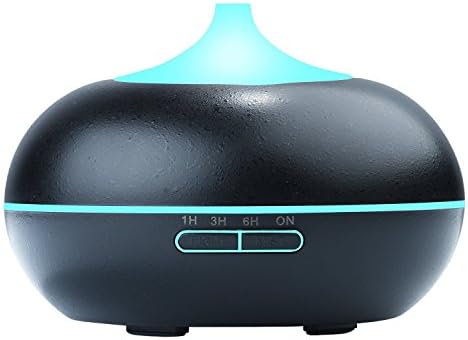 Aromatherapy Oil Diffuser, 300ml Wood Grain 7 LED Changing Color Cool Mist-Whisper-Quiet-Humidifier-Ultrasonic-Portable-Waterless Auto Shut-off for Home, Yoga, Office, Spa, Baby