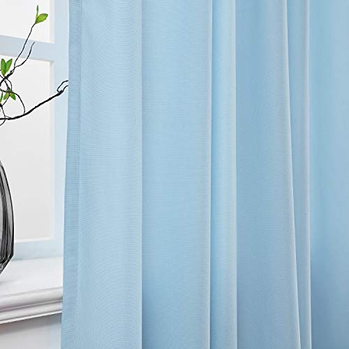 Macochico Blue Medical Curtains Privacy Hospital Cubicle Curtain with Flat Hook Hanging for Hospital Medical Clinic SPA Lab Curtain Room Divider,8ft Wide x 7ft Tall(1 Panel)