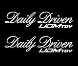iJDMTOY (Pack of 2 7-Inch Daily Driven JDM Stancenation Sortaflash Nation Drift Racing Car Window Bumper Die-Cut Vinyl Deacals Stickers