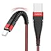 FLOVEME USB C Cable, Durable Type C Charger Braided Cord Data Sync Support 2.4A Fast Charging Cable for Samsung Galaxy S9 S8 PLUS, Note 9 8, LG G6, Pixel 2 XL, Nexus 5X/6P, 6.6ft, Red
