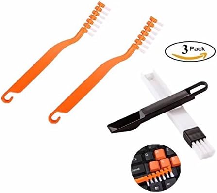 Keyboard Brush Soft Electronic Deep Cleaning Brush Removes Dust from Fans Motherboards, Vents, Multi-purpose Window Door Track Cleaning Brush with Anti Scratch Bristles+Dustpan
