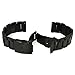 Watch Band Brushed Stainless Steel Strap 20mm Classic Wristband with Double Buckle Safety Lock Replacement Bracelet - Black