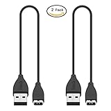 Henoda 2PCS Replacement USB Charger Charging Cable for Fitbit Charge HR Band Wireless Activity Bracelet (2PCS 27CM Cable)