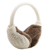 Metog Adult Knitted Removable Warm Winter Earmuffs White