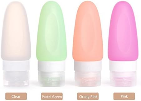 Travel Bottles-KEYI Portable Food Grade Squeeze Silicone Liquid Travel Bottle TSA Approved For Shampoo, Conditioner, Lotion, Toiletries, condiments (2oz, Pack of 4)