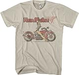 FEA Van Halen Biker Pinup Beige Mens T-shirt Medium
