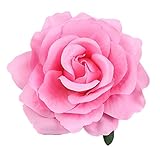 Beautiful Rose Flower Hair Clip Pin up Flower Brooch For Party Travel Festivals (Pink)