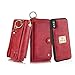 Petocase Compatible iPhone Xs Max Wallet Case, Multi-Functional PU Leather Zip Wristlets Clutch Detachable Magnetic 13 Card Slots 4 Cash Purse Protection Back Cover for Apple iPhone 10S Max 6.5