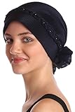 Braided & Pearl Detail Headwear | Hairloss Hats and Turbans (Navy)