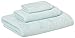 Amazon Basics Quick-Dry Towels 100% Cotton - Set of 3, Ice Blue