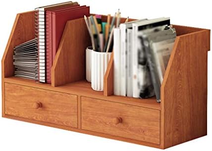 Wqeymx Book Shelves Desktop Bookshelf Simple Double Drawer Storage Cabinet Table Lattice Shelf Floor Standing Bookcase Color Cherry Wood Buy Online At Best Price In Uae Amazon Ae