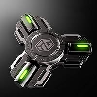 HBBOOI Led Light Fidget Spinner Toy Finger Fast Bearings Anxiety Relief Toys Fingertip Gyro Finger Spinner GyroToy for Interactive Toys Kids Adult (Color : Black)