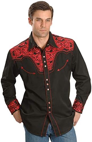 Amazon.com: Scully White Floral Tooled Embroidered Snap Front