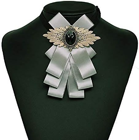 ZhuoYao Pre-Tied Bow Tie Ribbon brooches Neck Shirt Tie Collar Cravat Brooch Pin Wedding Party Bow tie for Women Girl