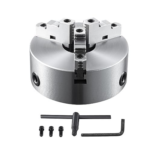 VEVOR 3-Jaw Lathe Chuck, 8'', Self-Centering Lathe Chuck, 0.16-8 in/4-200 mm Clamping Range with T-key Fixing Screws Hexagon Wrench, for Lathe 3D Printer Machining Center Milling Drilling Machine