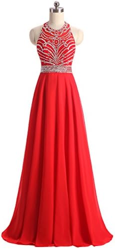 Artie Gorgeous A-line Floor Length Chiffon Prom Dresses Evening Dresses, 22 Plus, Red