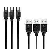 AUKEY USB C Cable 3.3ft, [3 Pack] USB 3.0 Type C Cable Fast Charge for Samsung Galaxy S9 S9 Plus S8 S8 Plus Note 8, LG V30 V20 G6 G5, HTC U11/10 and More