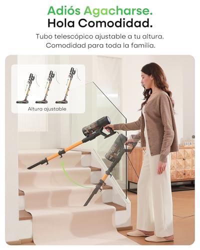 FamiVac FV2 Aspiradora con Cable, 65Kpa/600W Aspirador Potente con Cepillo para Colchón, 1,3KG Ligera, Cable 7M, 1,5L, Cepillo Antienredos & Autoportante para Alfombras, Suelos, Pelos de Mascotas