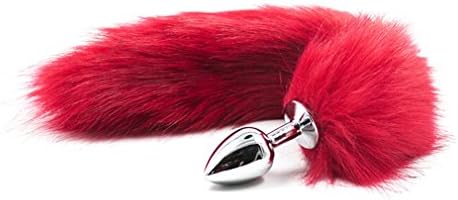 BXTT.O Beginners FOX TAIL Anal Butt Plug Anal Trainer Toys for Women Men and Couples RED