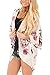 Women Fashion Floral Print Kimono Cardigan Cover Up Loose Blouse Beach Party Wear Rose Red XXL