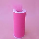 Gifts International Tulle Fabric Spool/Roll 6-Inch X 25 yards (75-Feet), Shocking Pink (29)