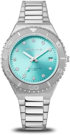 18936-707 Reloj de Cuarzo para Mujer de 36 mm con Caja de Acero Inoxidable Plateado, Esfera Azul, Brazalete y Detalles de Acero Inoxidable, Resistencia al Agua de 10 ATM