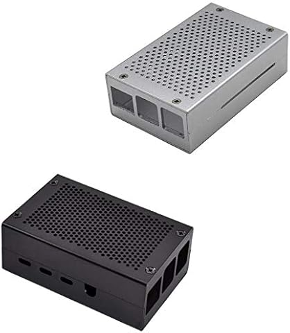 Kurphy per Raspberry Pi 4 Modello B + Custodia in alluminio con ventola Custodia in Metallo Argento Custodia nera per Raspberry Pi