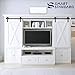 SMARTSTANDARD 8FT Mini Sliding Barn Door Hardware Track Kit -Super Smoothly and Quietly -for Double Opening Cabinet, TV Stand, Closet, Window -Fit 24