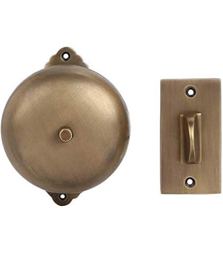 A29 Solid Brass Wireless Mechanical Twist Doorbell, Victorian