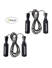 APICCRED - Cuerda ajustable de alambre de acero, 2 unidades, para boxeo, entrenamiento de fitness, para hombres, mujeres y niños, con asas de espuma