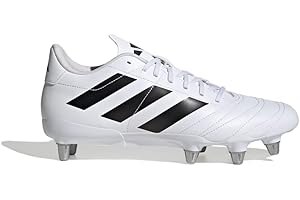 adidas Unisex-Adult Kakari Soft Ground Rugby, White/Black/Silver Metallic, 9