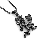 Hip-hop Bling Iced Hematite Black Tone Hatch Man Pendant Necklace Free 24